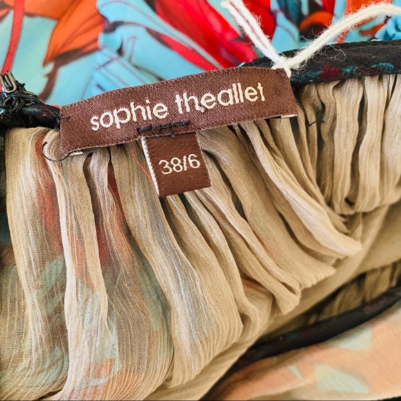 NEW Sophie Theallet Blue Silk Floral Long Dress SZ 6 - Picture 8 of 9